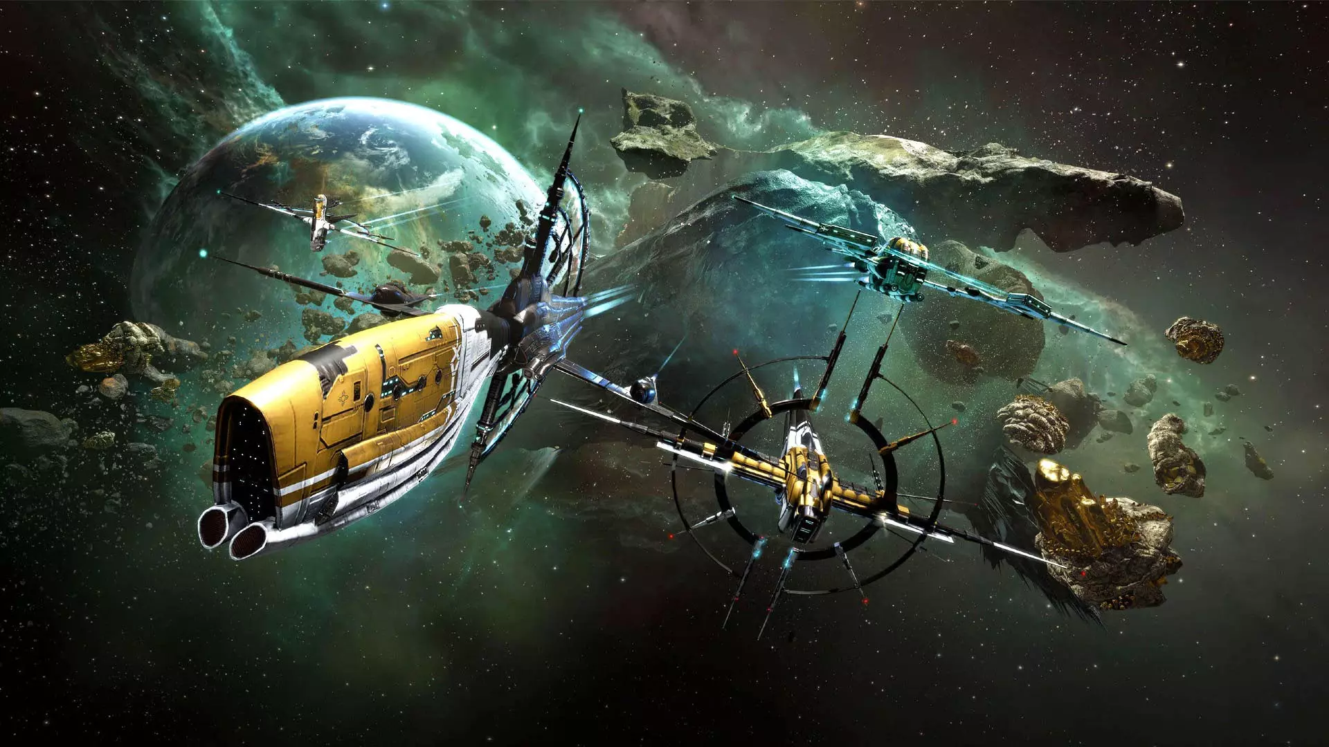سفینه فضایی زردرنگ در بازی EVE Online