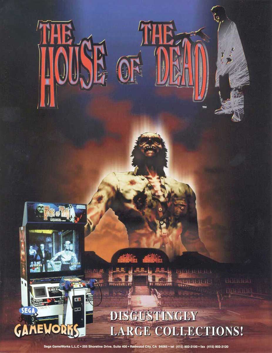 پوستر قدیمی بازی کلاسیک آرکید The House of the Dead شرکت سگا