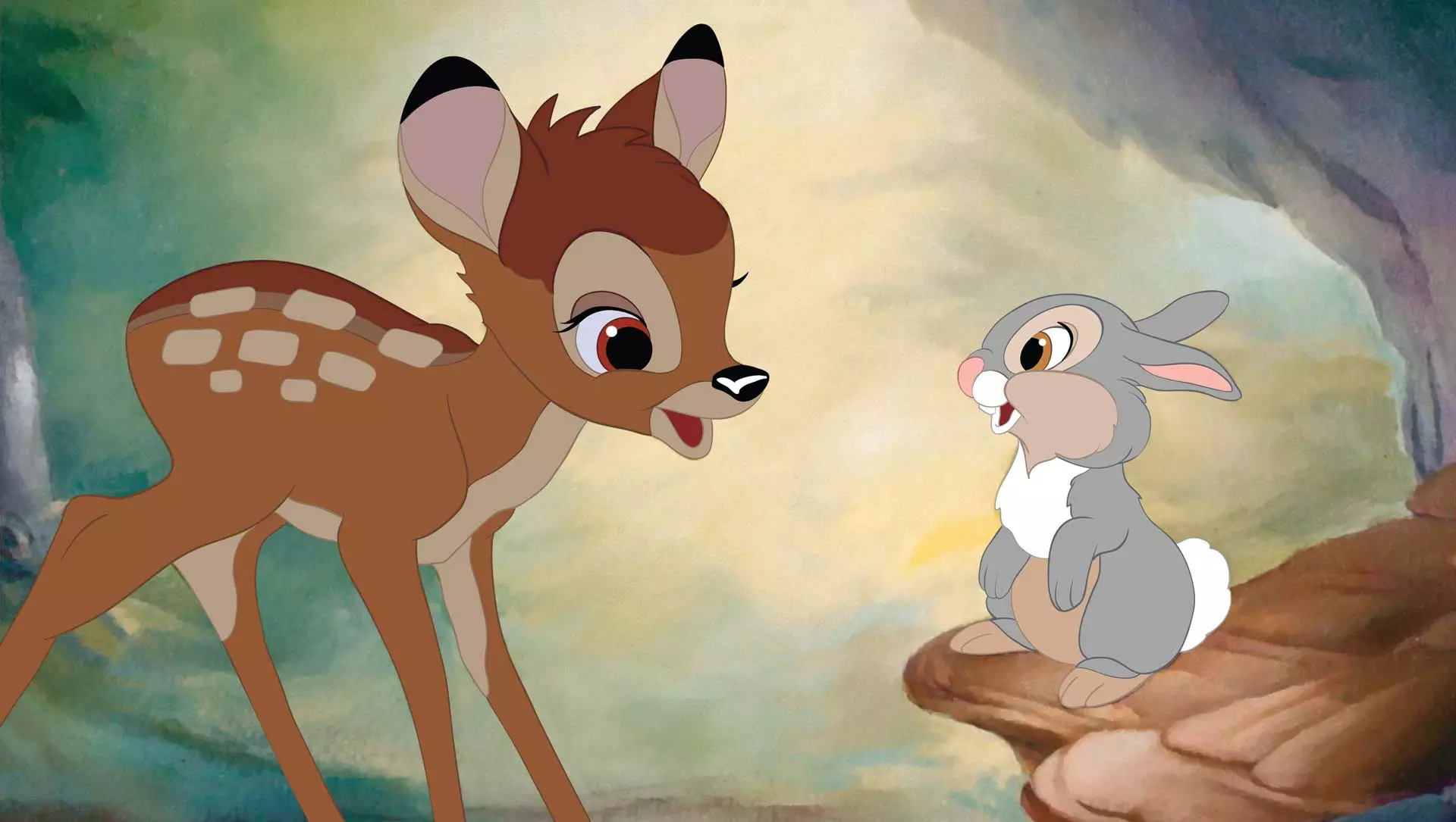 بامبی و تامپر در جنگل در انیمیشن بامبی