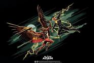 مبارزه بلک ادم با هاوکمن در پوستر فیلم Black Adam 
