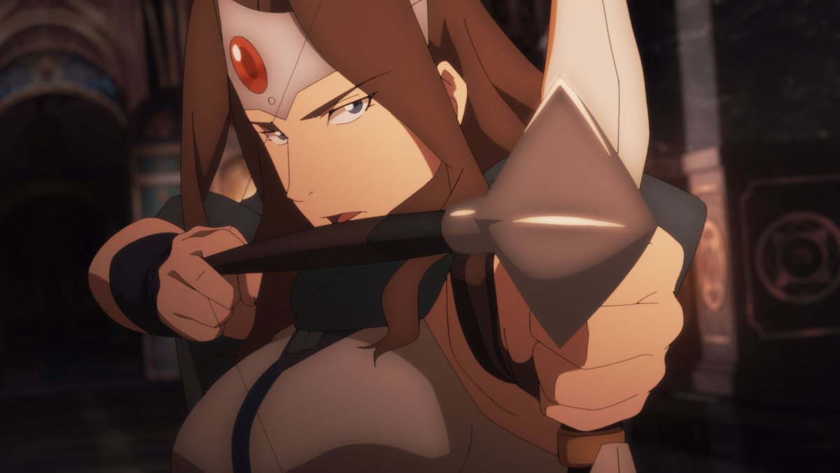 میرانا در حال تیراندازی در فصل سوم انیمیشن Dota: Dragon’s Blood