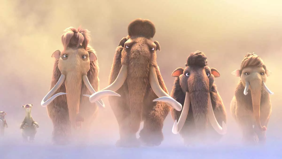 مانفرد و خانواده اش در کنار سید-انیمیشن عصر یخبندان