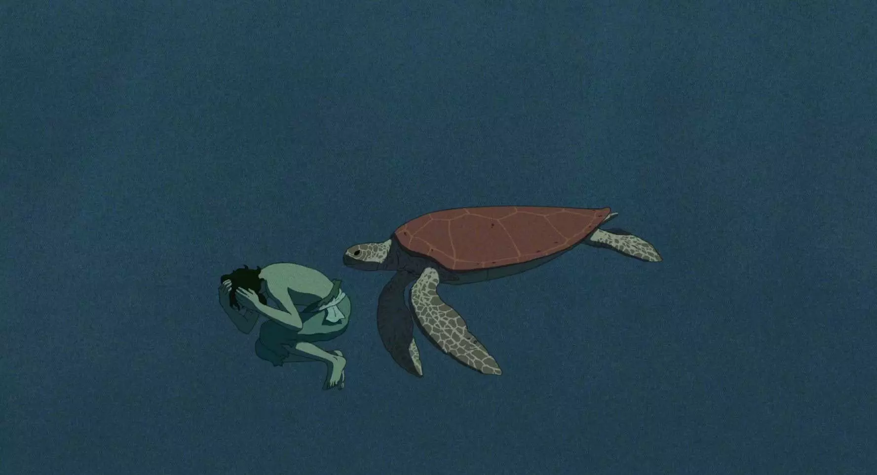 مرد و لاکپشت در انیمیشن لاکپشت قرمز