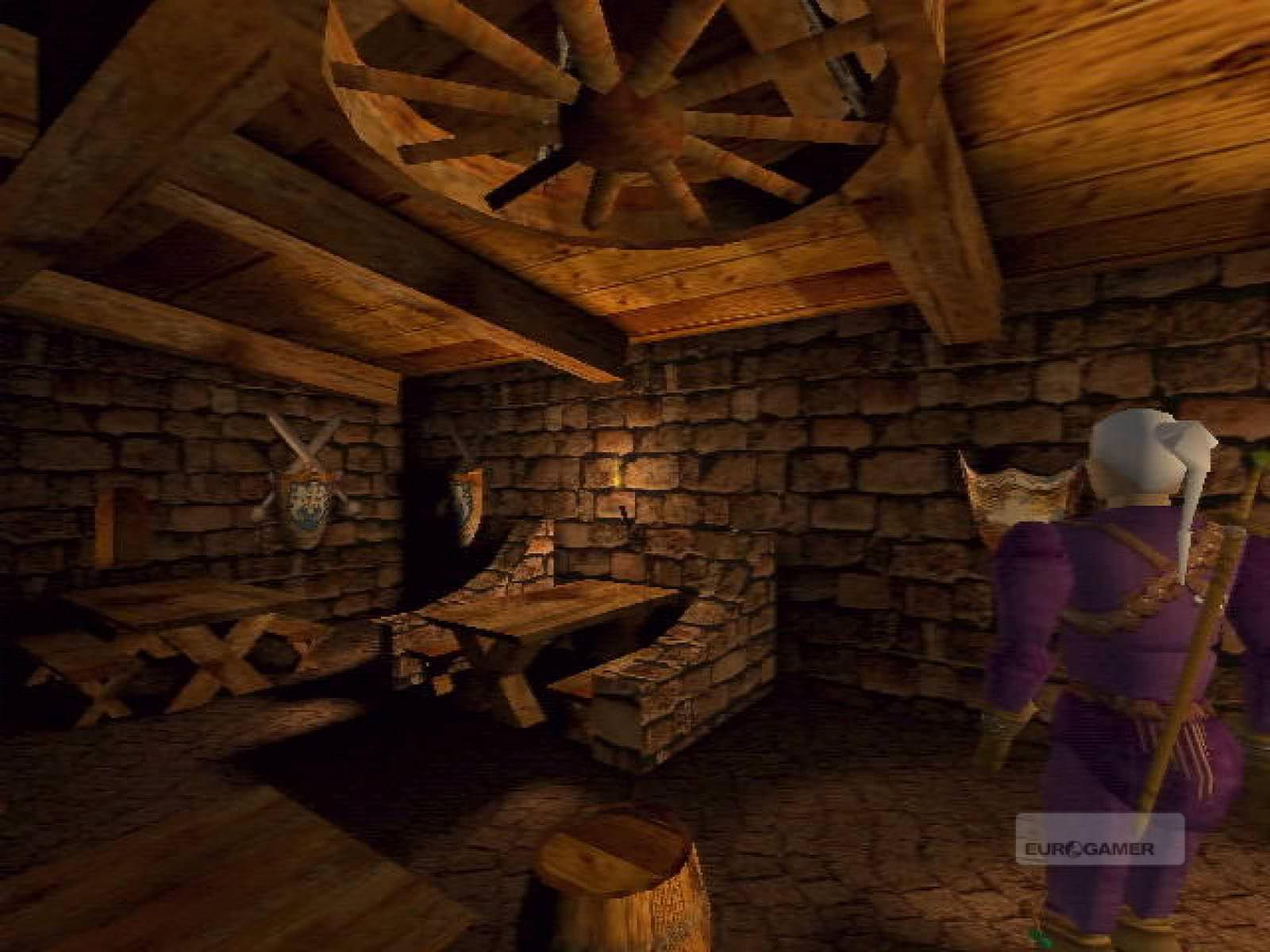 گرالت درون یکی از محیط‌های سربسته بازی The Witcher اثر استودیو متروپلیس