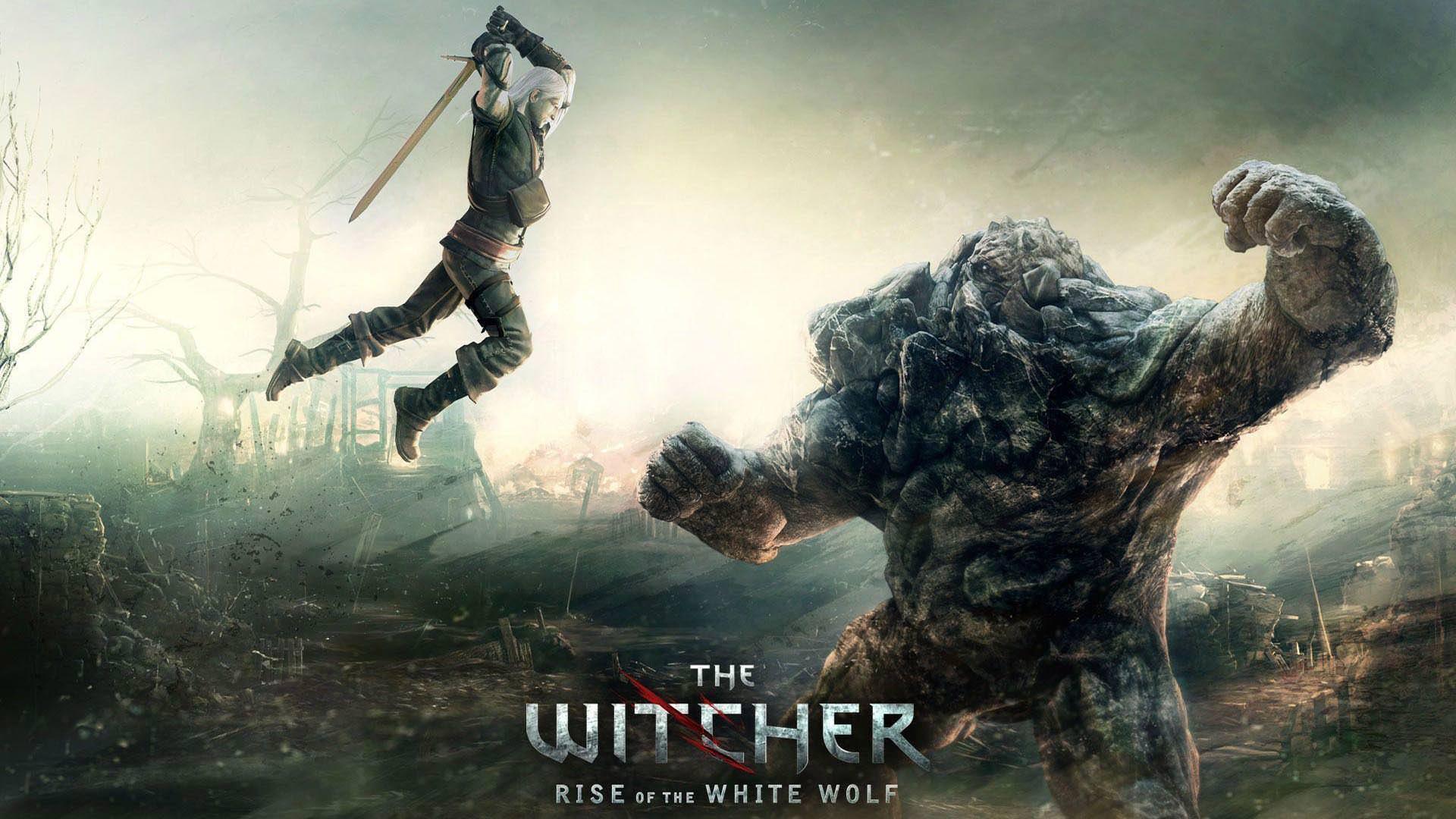 فرود آمدن گرالت با شمشیر بر سر موجودی در بازی The Witcher: Rise of the White Wolf