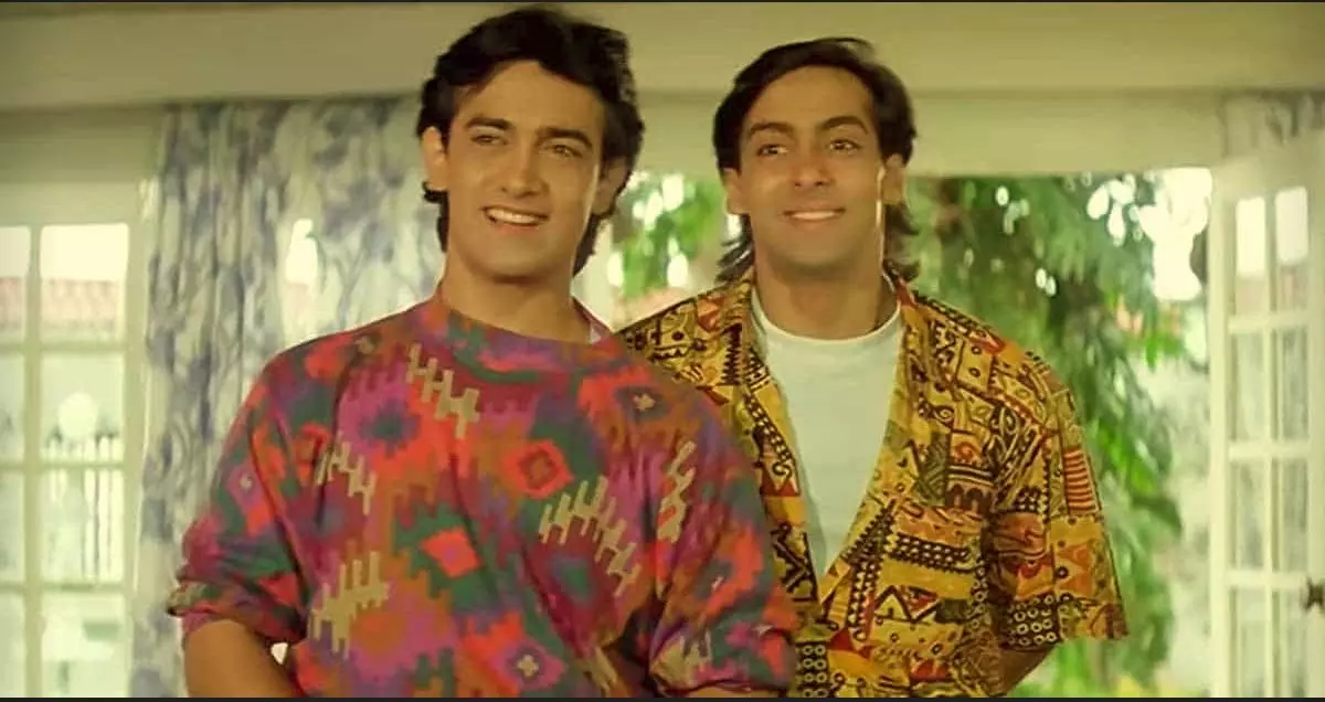 عامر خان و سلمان خان در نقش امر و پریم در فیلم هر کسی سبک خودش را دارد