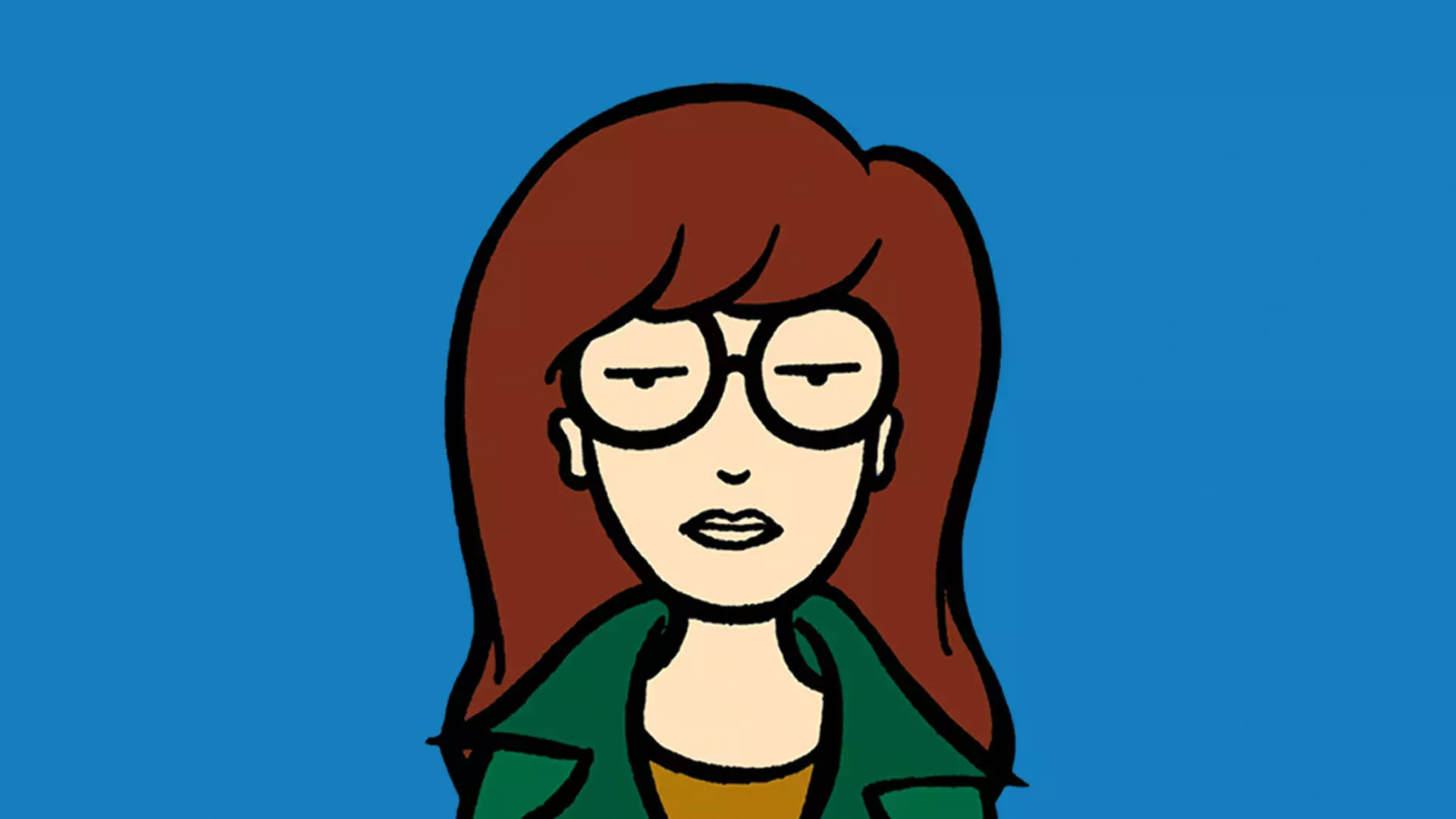 پوستر آبی رنگ از شخصیت اصلی سریال انیمیشنی Daria