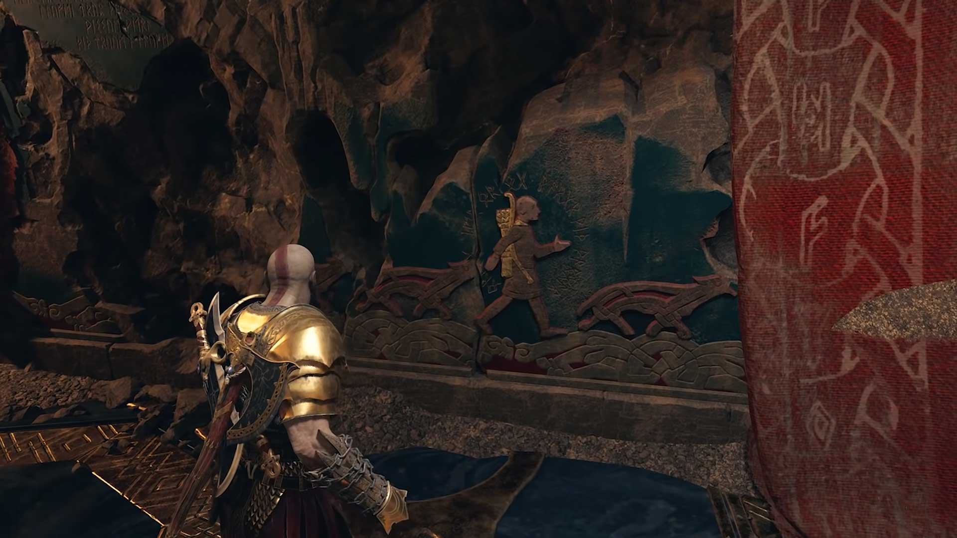 God of War 2018, Atreus ve üç kurdun çizimini bitiriyor