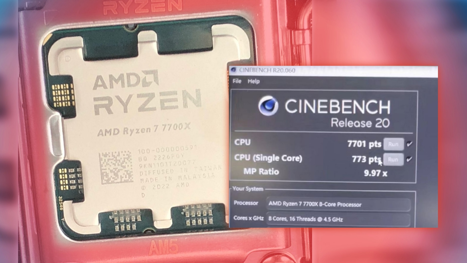 پردازنده Ryzen 7 7700X تا ۲۰ درصد سریع‌تر از Ryzen 7 5800X 