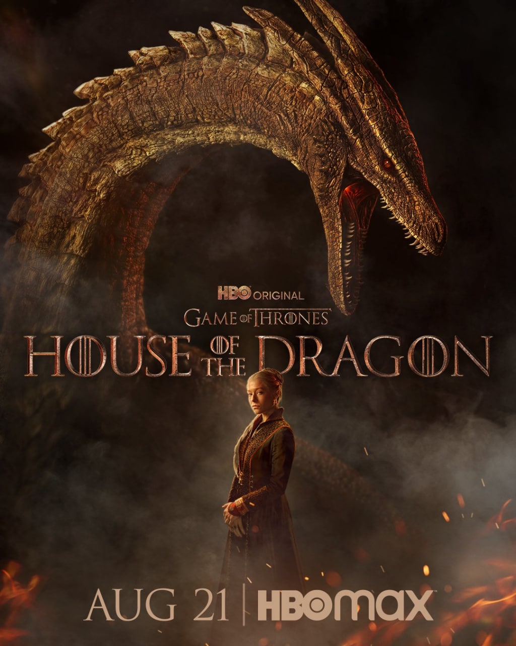 پوستر جدید سریال House of the Dragon با محوریت نسخه بزرگسالی رینیرا تارگرین با بازی اما دارسی