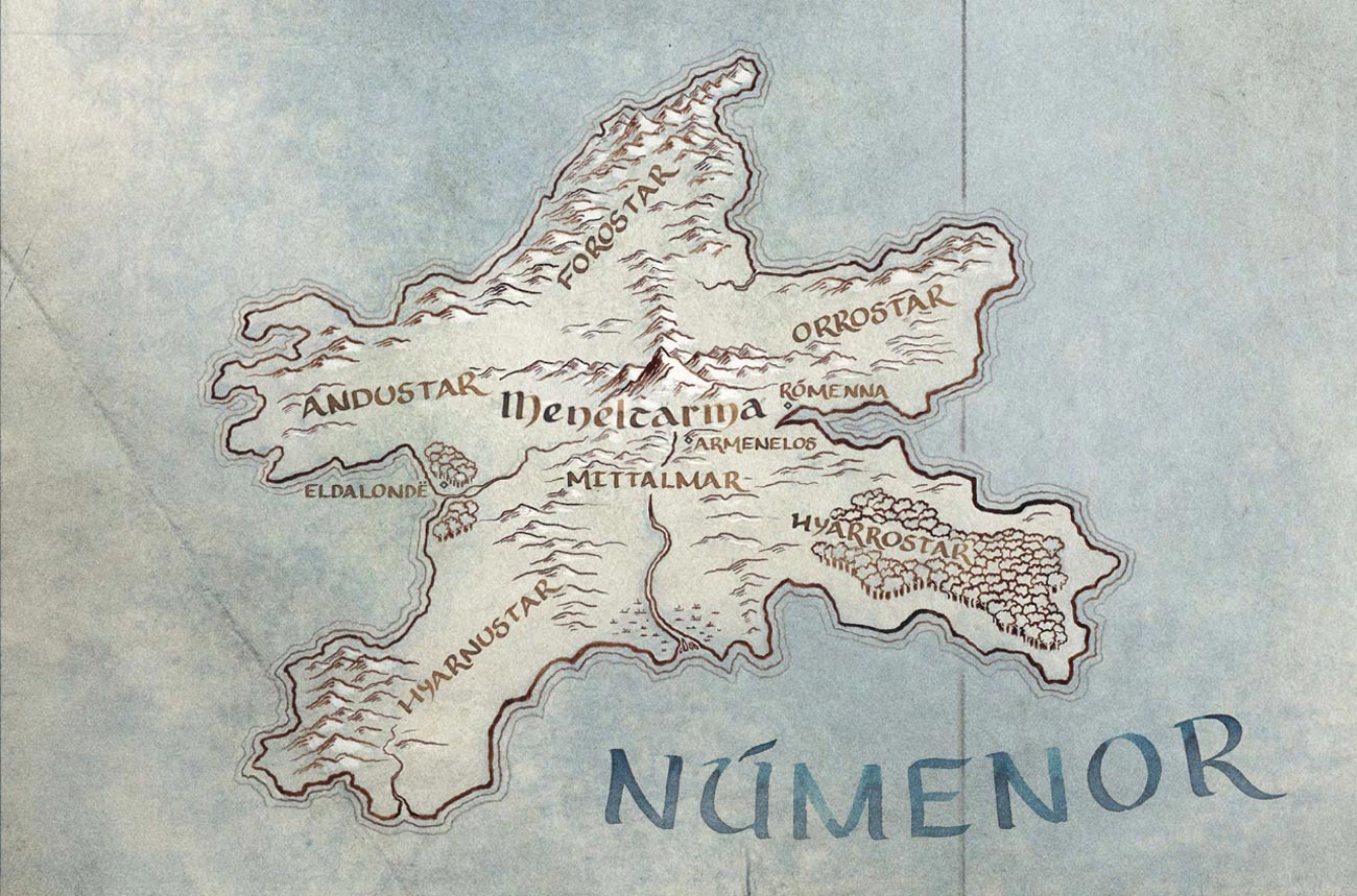 نقشه جزیره نومه نور محل سکونت پادشاهان گاندور