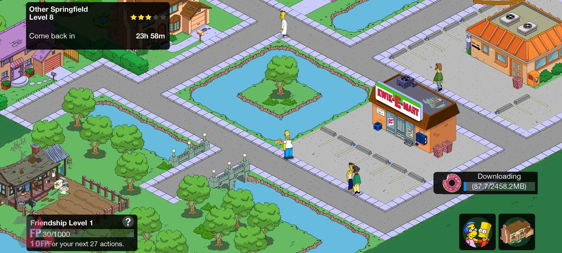 نمایی از بازی The Simpsons: Tapped Out