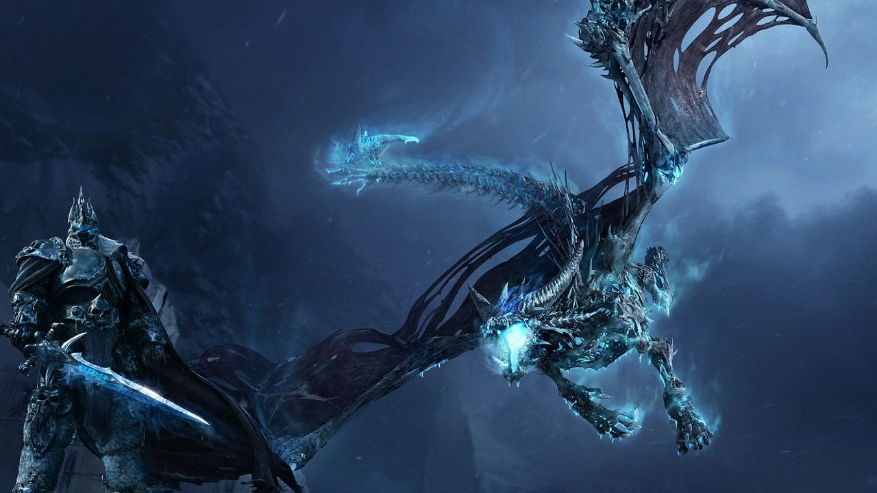 لیچ کینگ و اژدهای یخی او در World of Warcraft