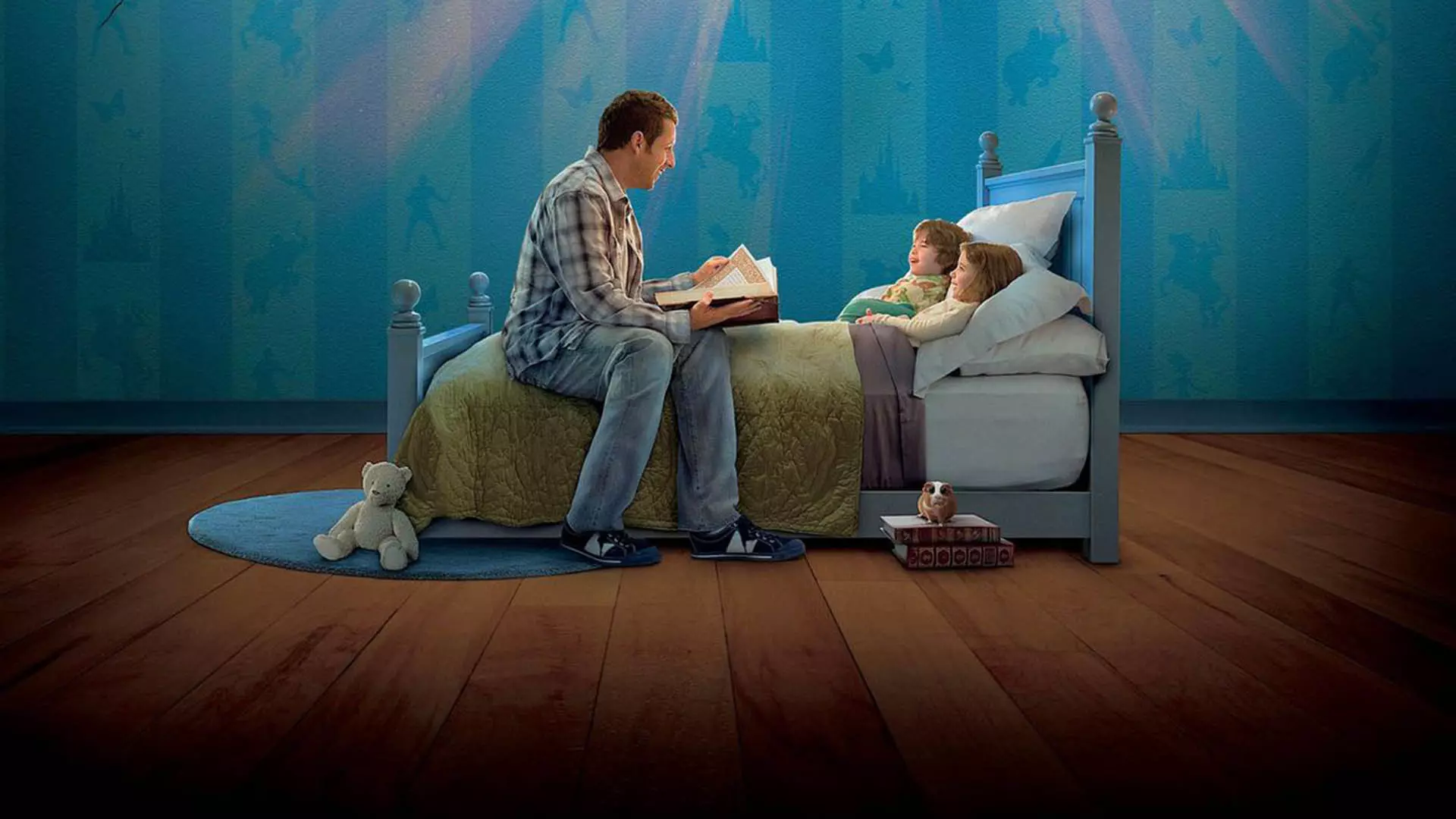 آدام سندلر در حال خواندن داستان در فیلم Bedtime Stories