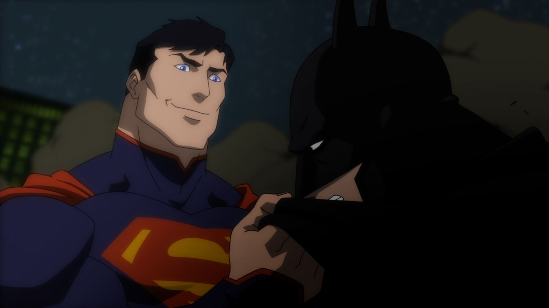 سوپرمن و بتمن در حال مبارزه در انیمیشن Justice League: War