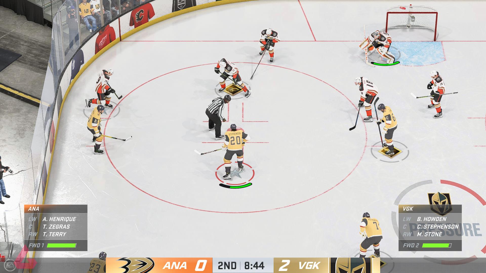 Faceoff در بازی NHL24