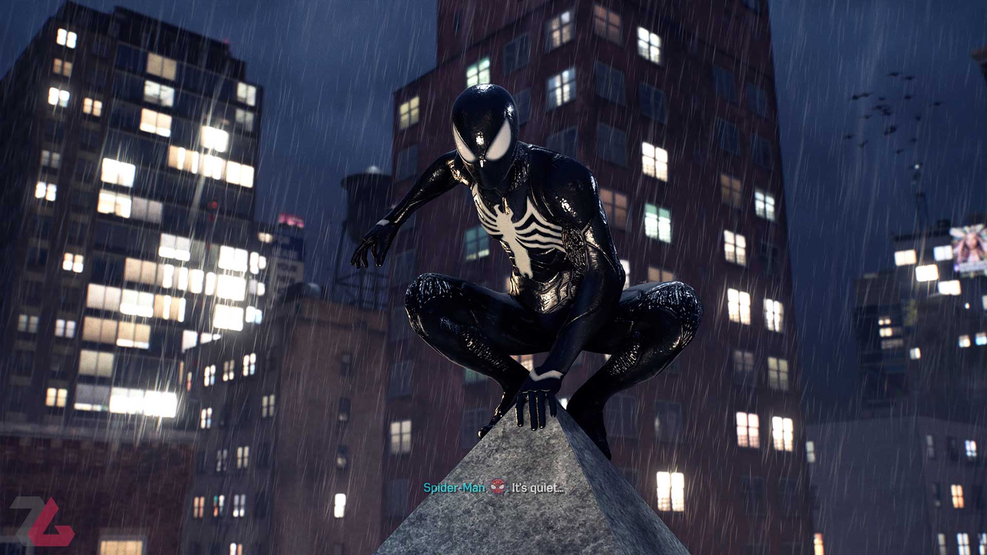 مرد عنکبوتی با لباس سیاه سیمبیوت در بازی Spider-Man 2 استودیو Insomniac