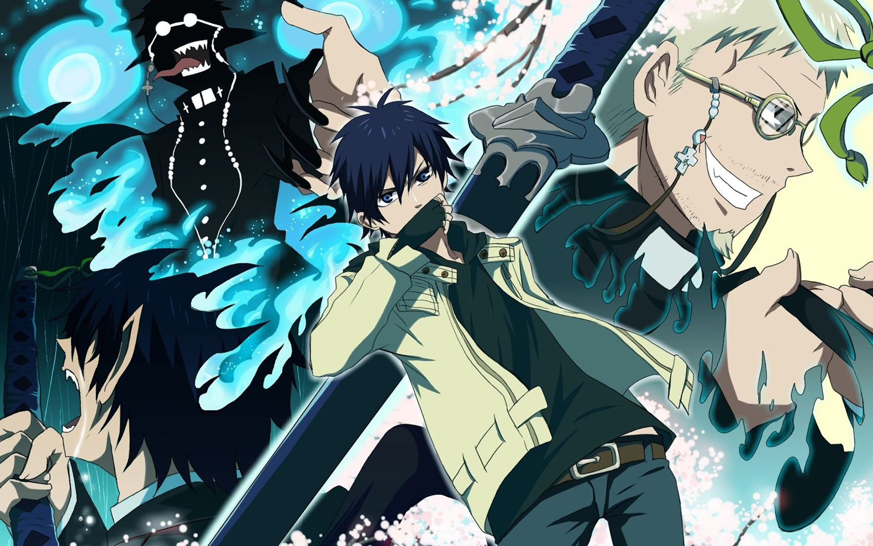 Anime guerrier bleu, un jeune homme avec une épée à la main