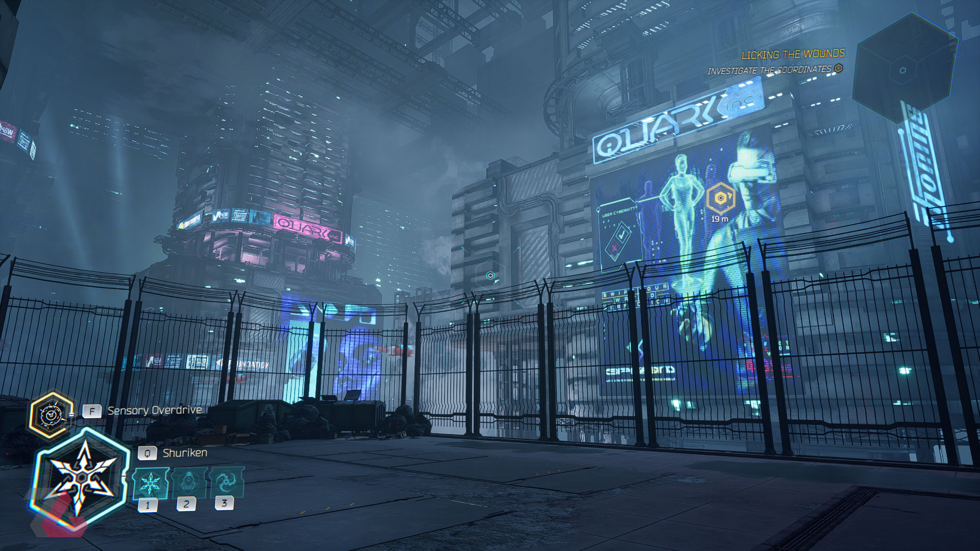 نمایی سایبرپانکی در بازی Ghostrunner 2