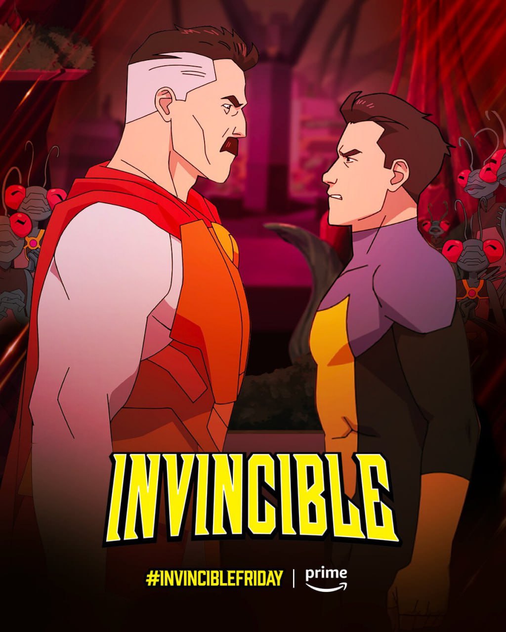 مارک گریسون در برابر امنی من در پوستر جدید فصل دوم انیمیشن Invincible