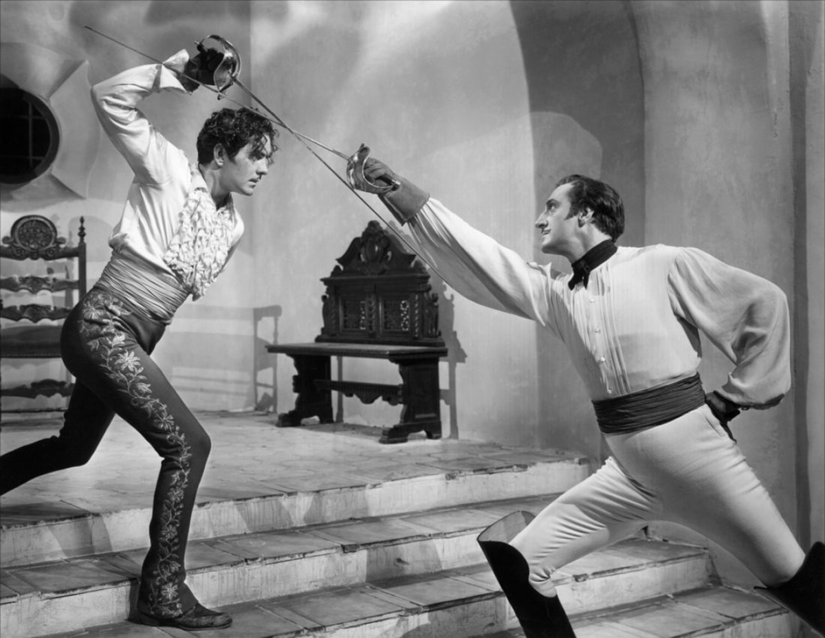 صحنه شمشیربازی تایرون پاول در نقش دیه‌گو دلاوگا یا همان زورو