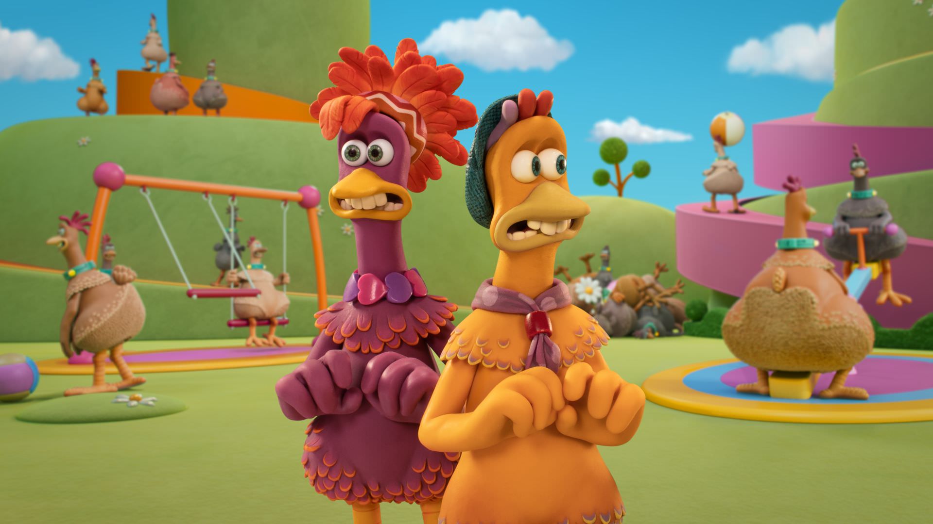 مالی و فریزل در سرزمین رویایی در انیمیشن Chicken Run: Dawn of the Nugget 