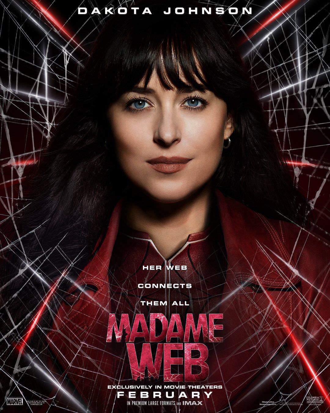 پوستر شخصیت مادام وب با بازی داکوتا جانسون در فیلم Madame Web