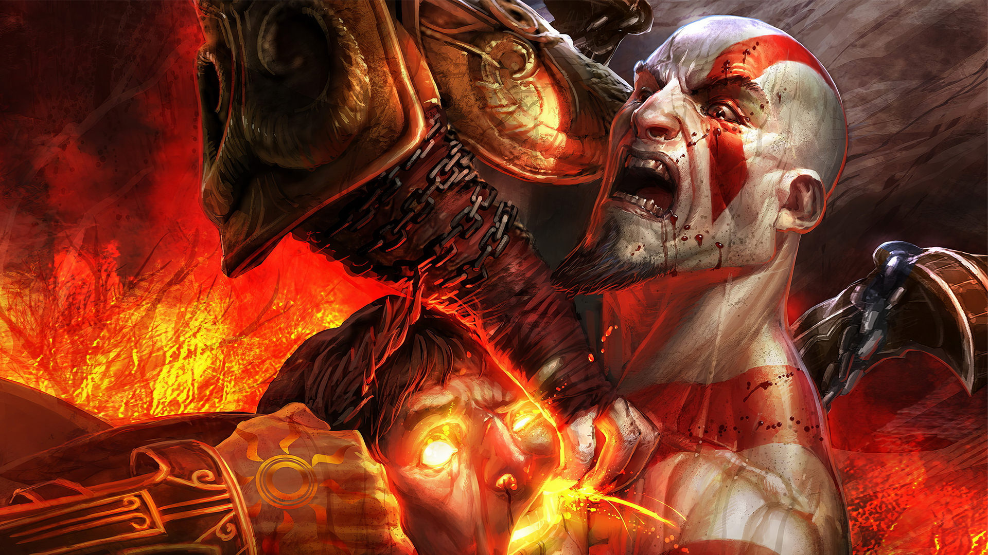 درگیری کریتوس در بازی God of War