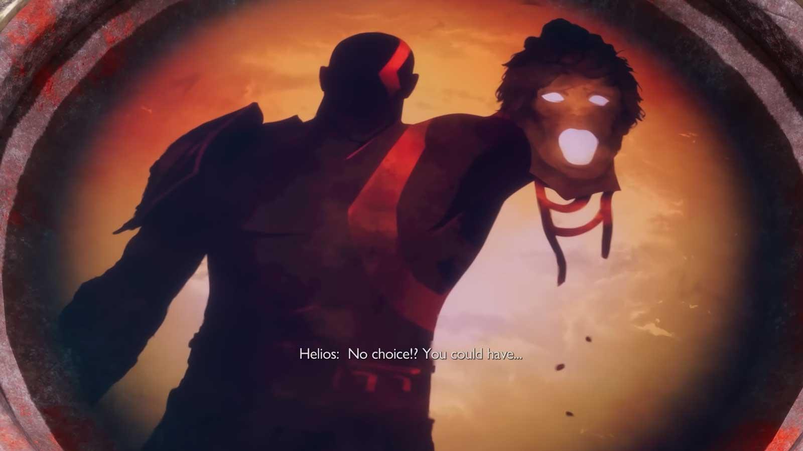 قطع شدن سر هلیوس توسط کریتوس در سری بازی خدای جنگ (گاد آو وار) سونی