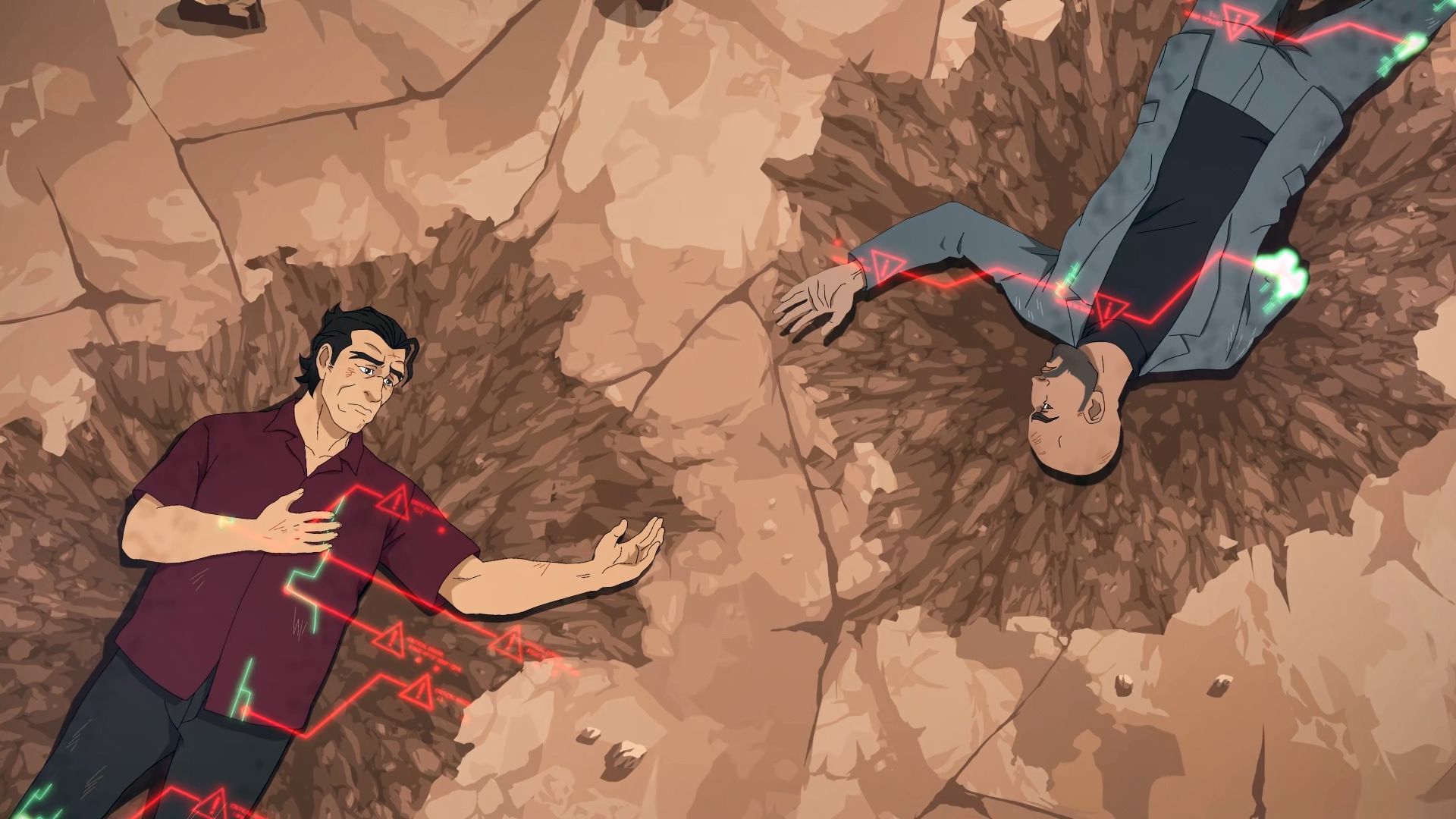 La confrontation entre Farhad et Yair dans l'animation Panthéon