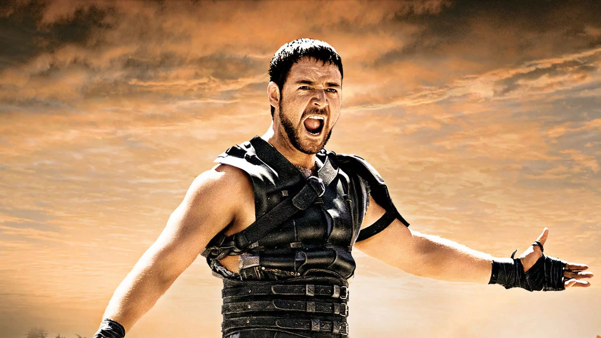راسل کرو در حال فریاد زدن در والپیپر فیلم Gladiator 