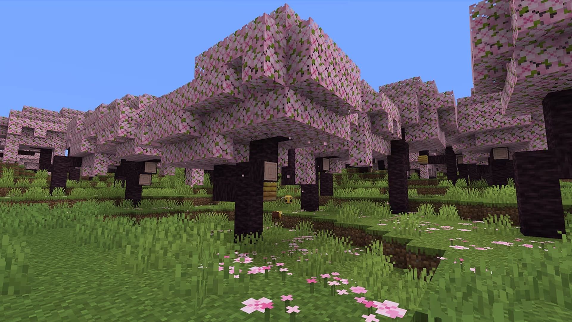 اضافه شدن شکوفه گیلاس در آپدیت جدید بازی Minecraft
