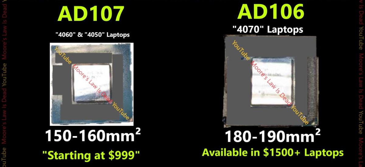 تصویری از تراشه های AD107 و AD106 
