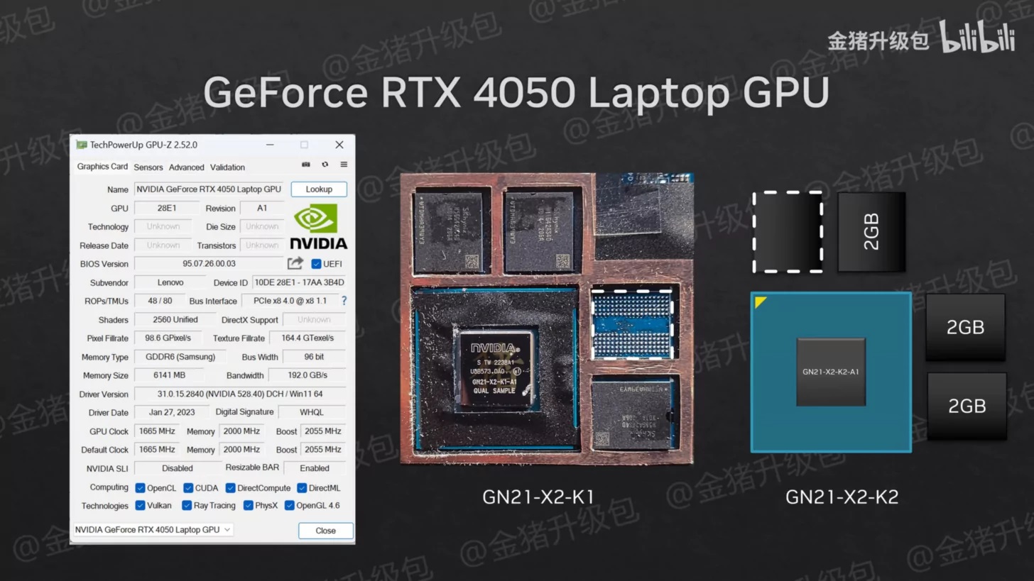تصاویری از پردازنده‌های گرافیکی میان‌رده لپ‌تاپ GeForce RTX 40