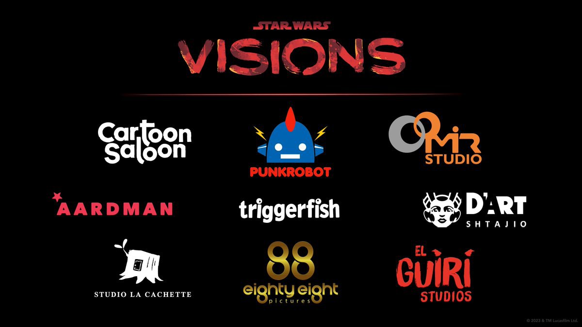 لوگو استودیوهای سازنده فصل دوم انیمه Star Wars Visions