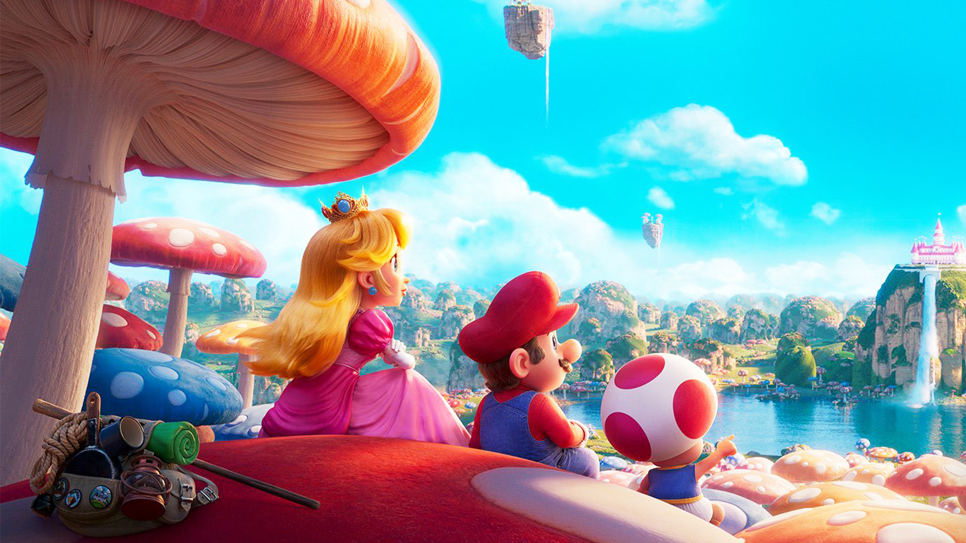 نمایش قلمرو قارچی در پوسترهای انیمیشن  The Super Mario Bros. Movie