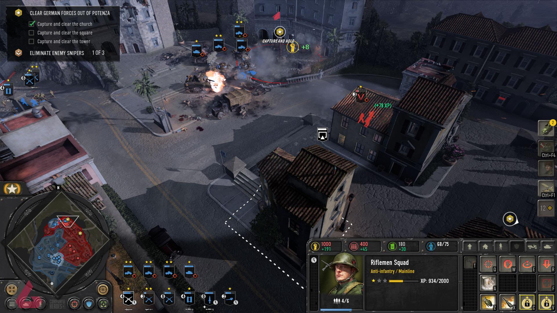 Bataille de ville dans le jeu Company of Heroes 3