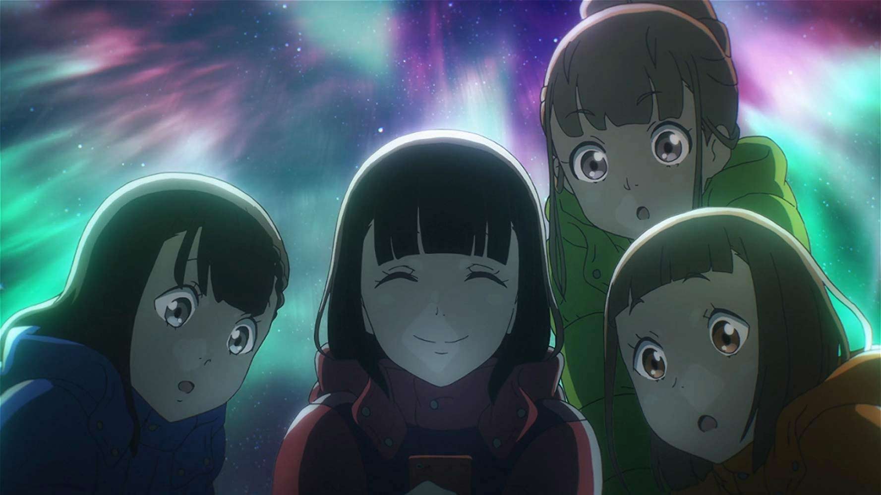 Shirase، Mari Tamaki، Hinata و Yuzuki در انیمه Somewhere Beyond the World