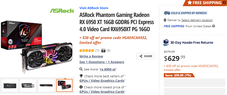 کاهش قیمت AMD Radeon RX 6950XT