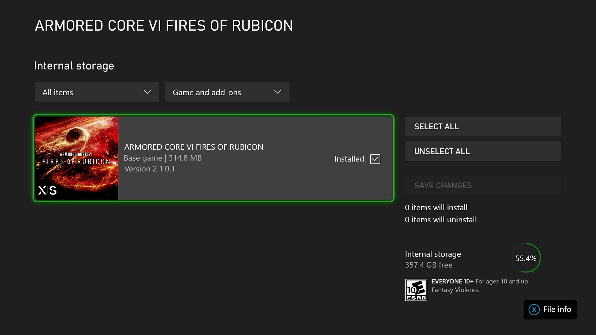 اسکرین شات بازی Armored Core 6: Fires of Rubicon از پیش نصب شده روی Xbox