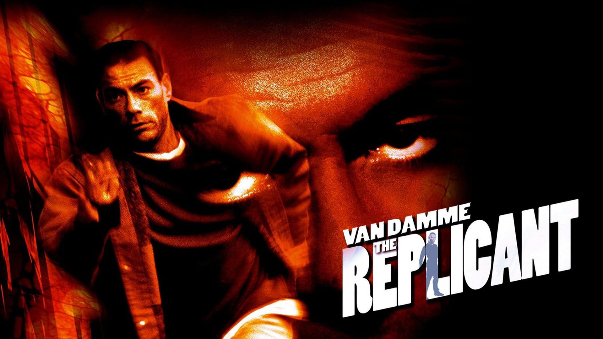 ژان کلود ون دم در حال دویدن در کاور فیلم Replicant