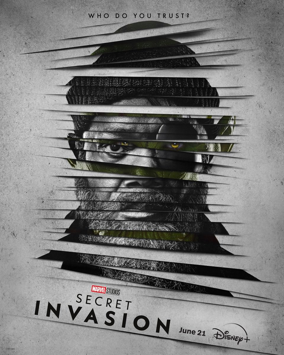 ساموئل ال جکسون در نقش نیک فیوری در پوستر رسمی سریال Secret Invasion 