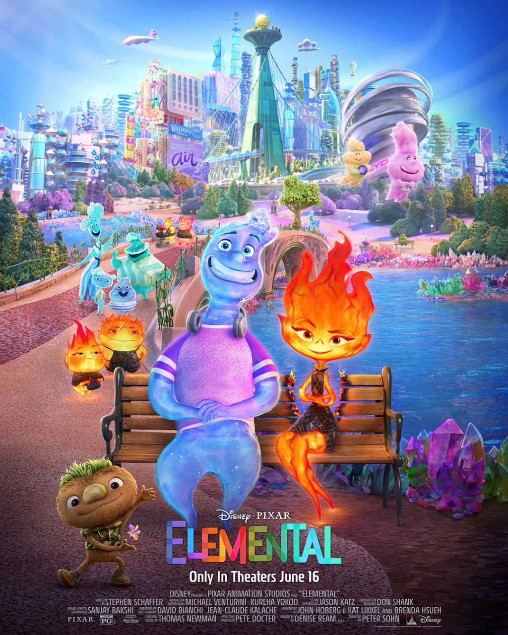 پوستر جدید انیمیشن Elemental به مناسبت پیش فروش بلیط‌های انیمیشن جدید پیکسار