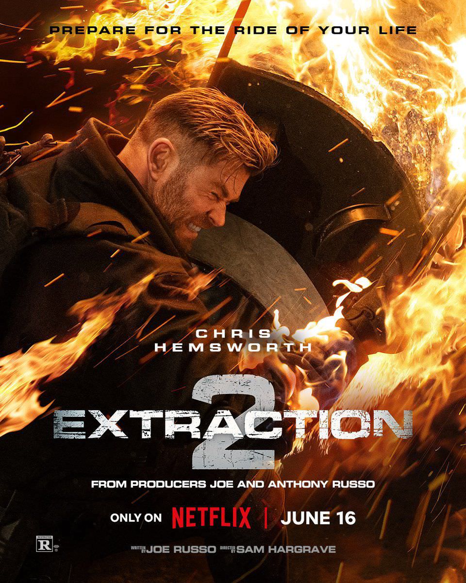 کریس همسورث در پوستر جدید فیلم Extraction 2 در زندان و با آتش مبارزه می کند