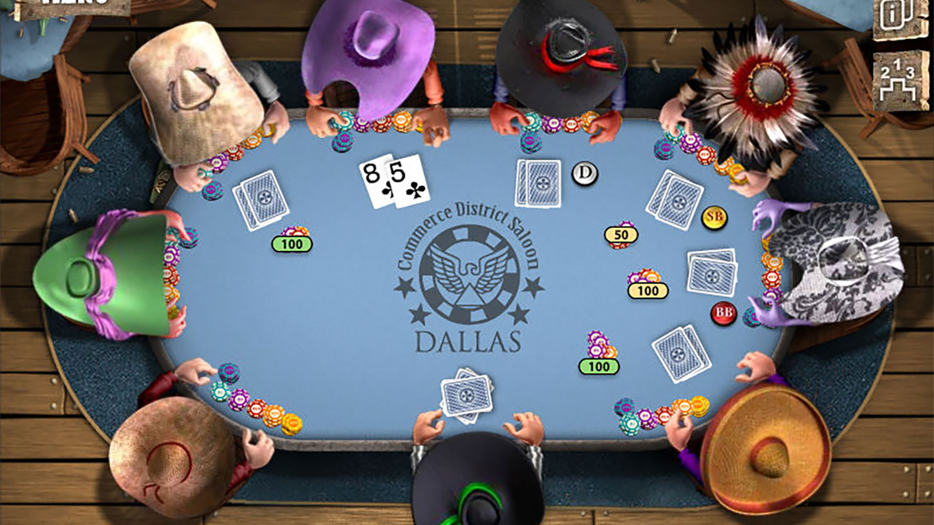 گنگستر‌ها در حال انجام بازی پوکر در بازی Governor of Poker 2