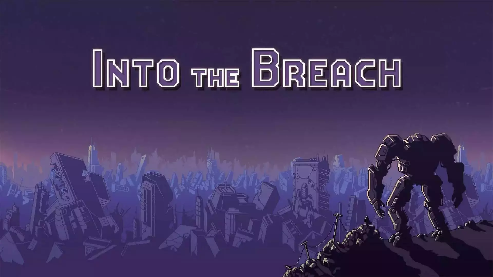 ربات و چشم‌انداز شهر در بازی Into the Breach