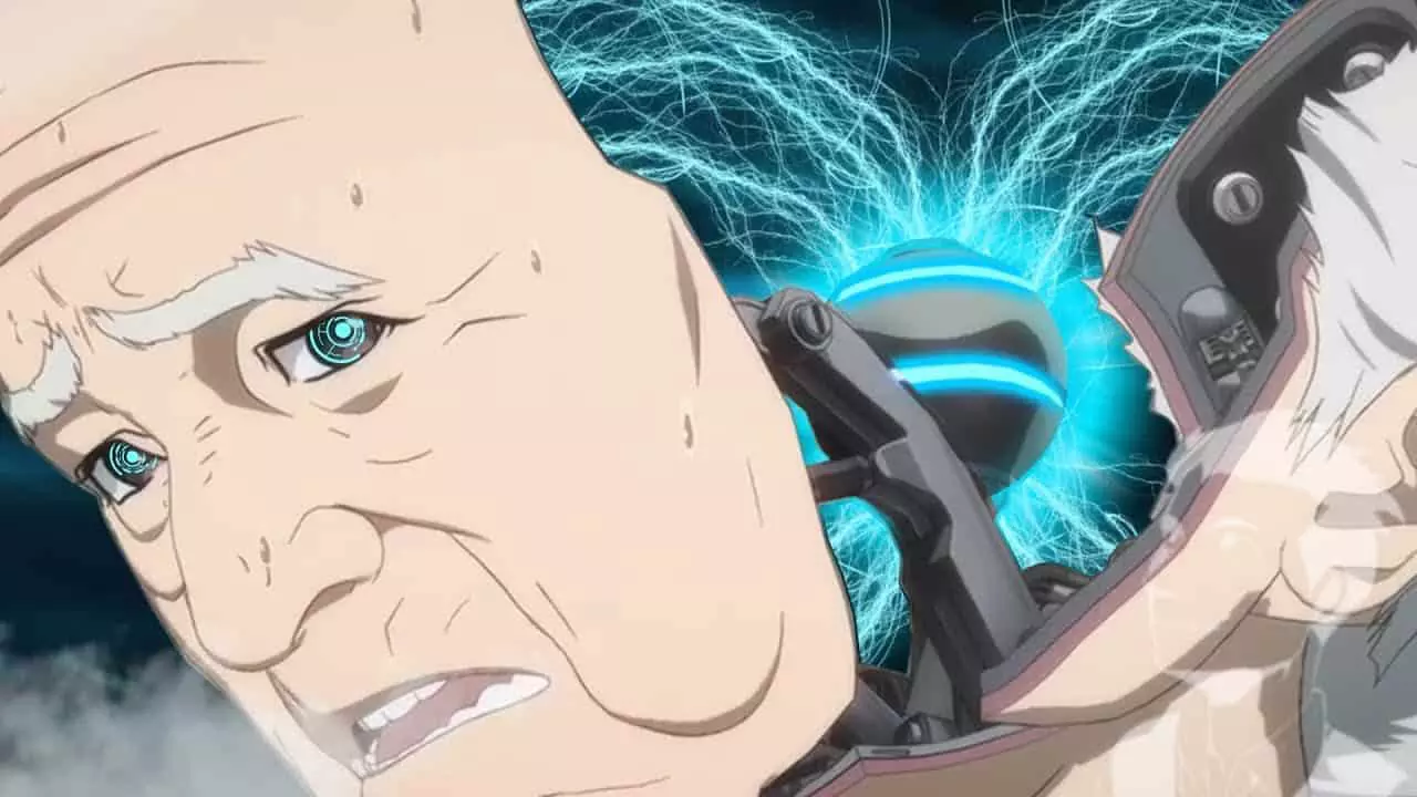 The robot-like old man with his head separated in the anime Inuyashiki