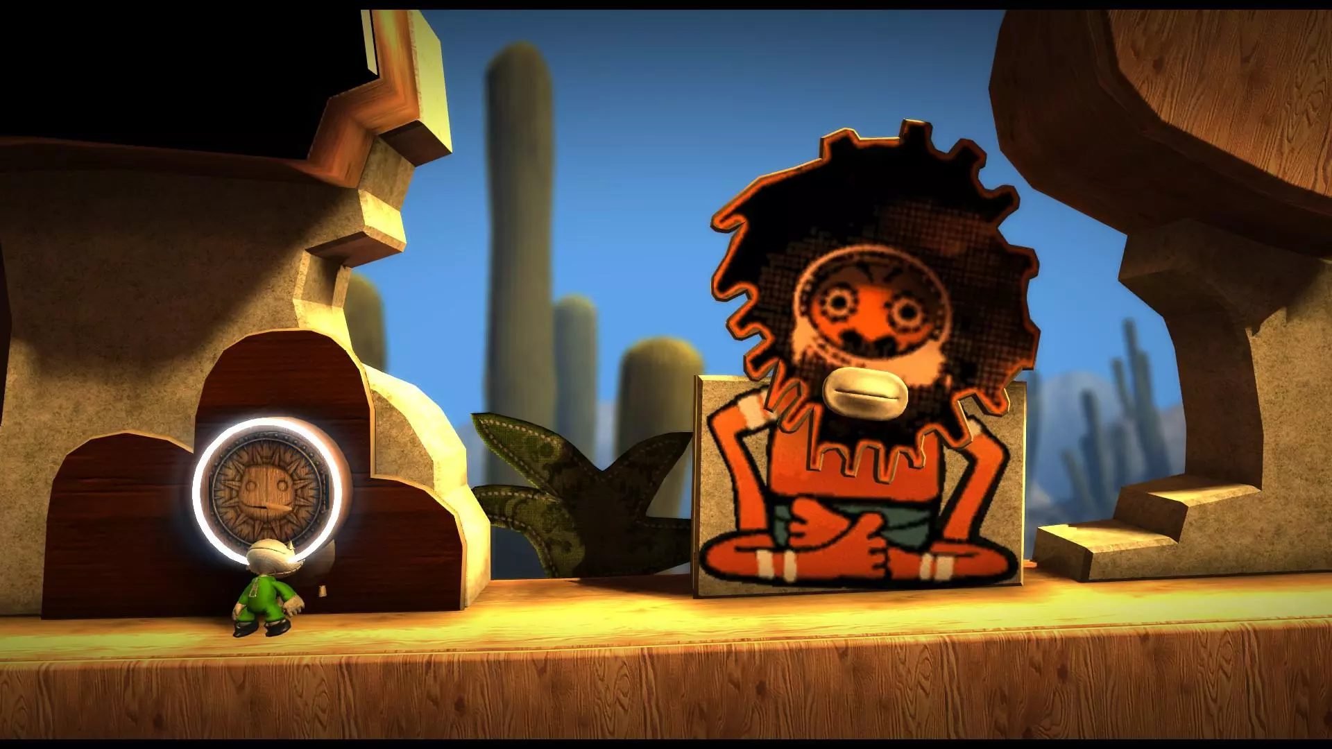 مرحله معمای مجسمه شیر در بازی LittleBigPlanet