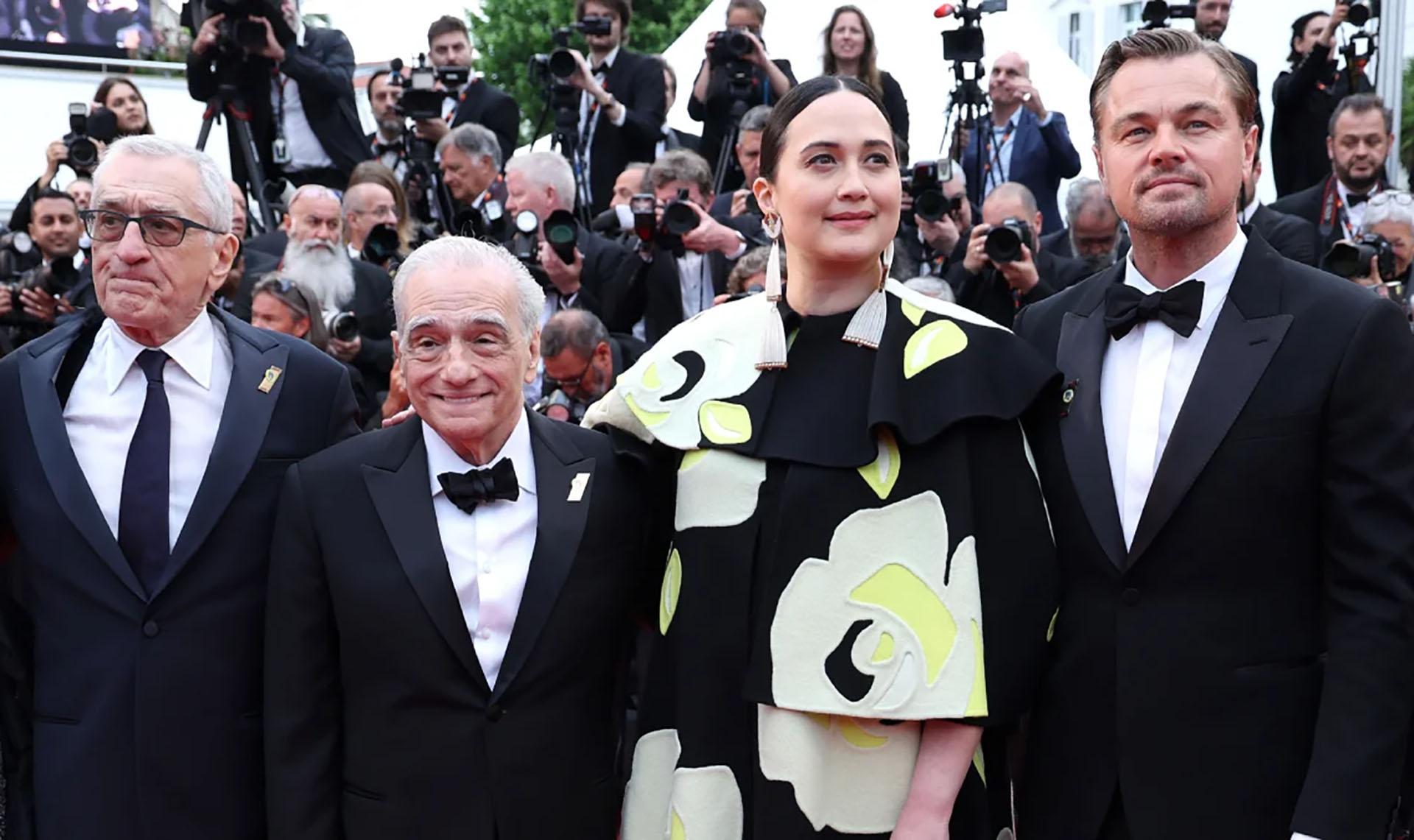 لئوناردو دی کاپریو، رابرت دنیرو، مارتین اسکورسیزی و لیلی گلداستون در جشنواره فیلم کن ۲۰۲۳