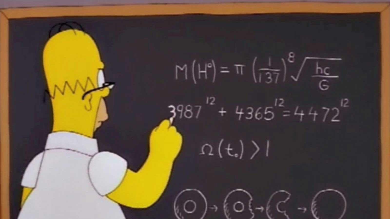 تخمین جرم بوزون هیگز (ذره خدا) در انیمیشن سیمپسون ها (سریال The Simpsons) با دقت قابل توجه